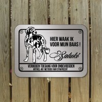 Saluki hound waakbord rvs look