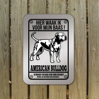 Amerikaanse Bulldog D1 rvs look waakbord