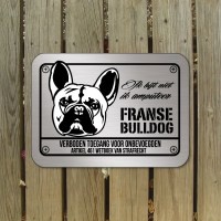 Franse Bulldog D3 rvs look waakbord